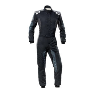 Black OMP TECNICA HYBRID Go-Karting Race Suit