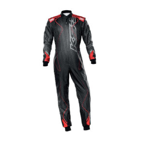 Black/Red OMP KS-3 ART Go Kart Racing Suit